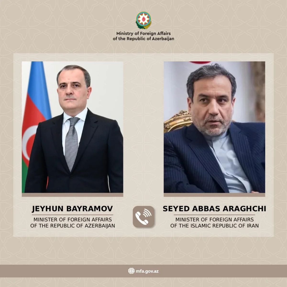 Azərbaycan və İran XİN başçıları regiondakı vəziyyətlə bağlı danışıqların gedişatını müzakirə ediblər