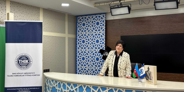 BDU-da “Professor Nəsir İmanquliyev dərsləri”: Əməkdar jurnalist Flora Xəlilzadə ilə görüş
