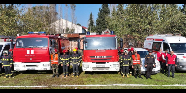 FHN Lənkəranda yanğın-taktiki təlim keçirib -