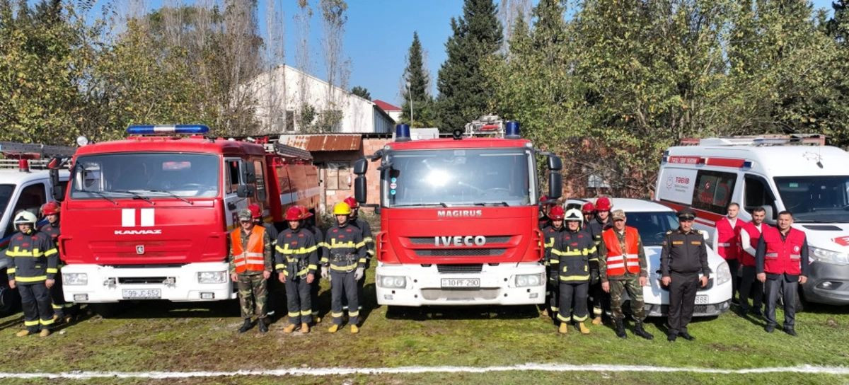 FHN Lənkəranda yanğın-taktiki təlim keçirib -