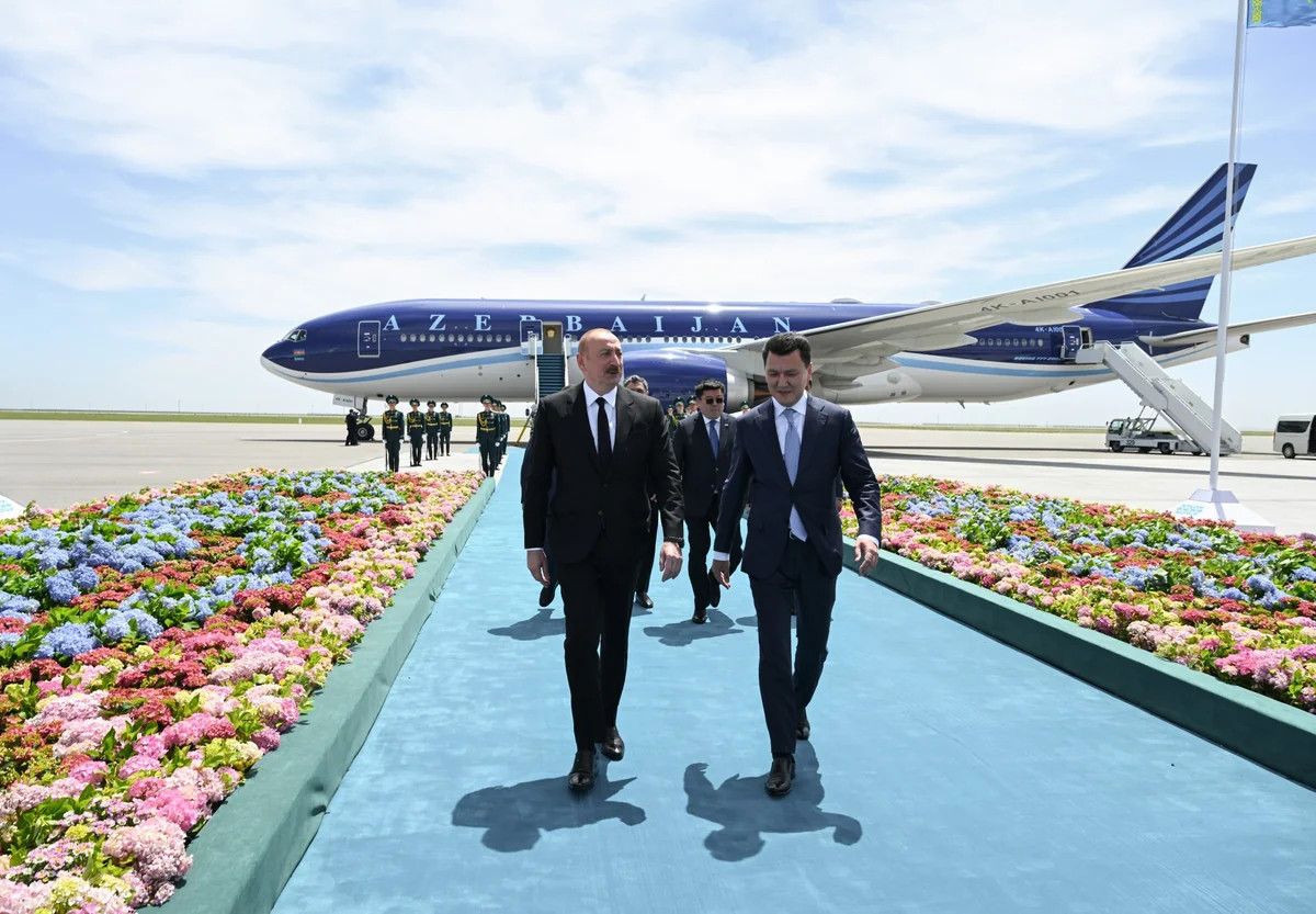 Prezident İlham Əliyev Qazaxıstanda işgüzar səfərdədir