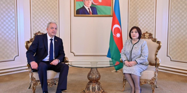 Milli Məclis və Belarus Nümayəndələr Palatasının sədrlərinin görüşü olub