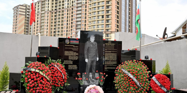 Şəhid mayor İlqar Verdiyevin şərəfinə ucaldılmış abidənin açılışı olub