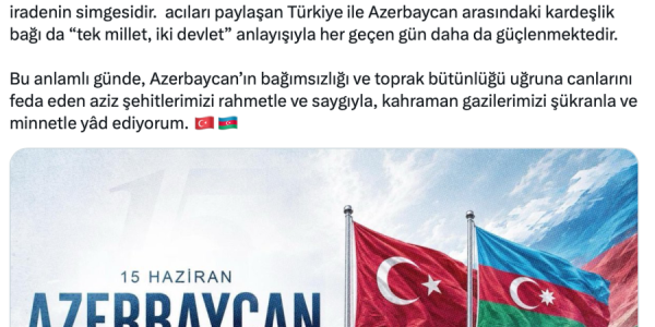 Burhanettin Duran: Türkiyə ilə Azərbaycan arasındakı qardaşlıq bağı güclənməkdədir