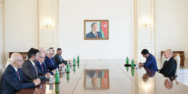 İlham Əliyev Numan Kurtulmuşu qəbul edib