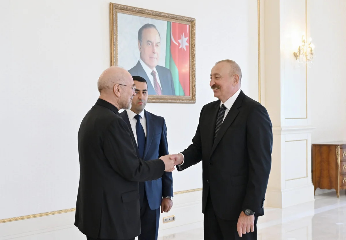İlham Əliyev İran İslam Şurası Məclisi sədrinin başçılıq etdiyi nümayəndə heyətini qəbul edib