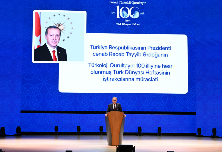 Ərdoğan: I Türkoloji Qurultayın 100 illik yubileyinin Bakıda qeyd olunması təsadüfi deyil