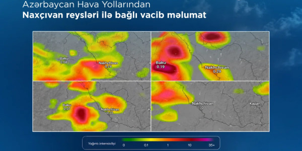 Bakı-Naxçıvan reysləri ildırımlı hava şəraiti səbəbindən təxirə salınıb