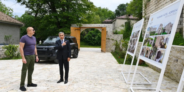 İlham Əliyev Şuşada "Yasəmən" hotelinin yeni korpusları ilə tanış olub