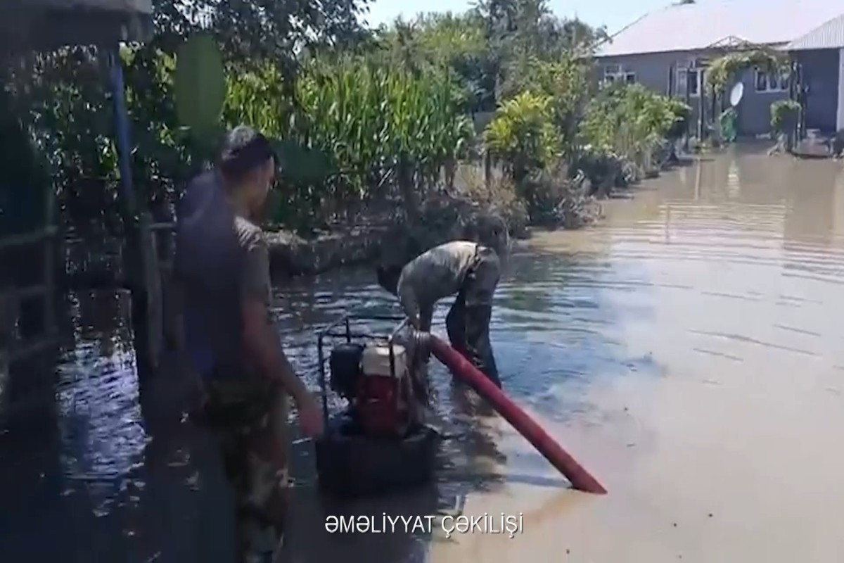 Balakəndə su dolmuş ərazilərdə tədbirlər fasiləsiz davam etdirilir