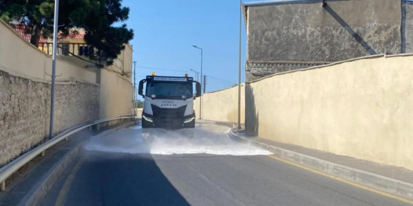 Bu gün Bakının 544 küçəsi yuyulub