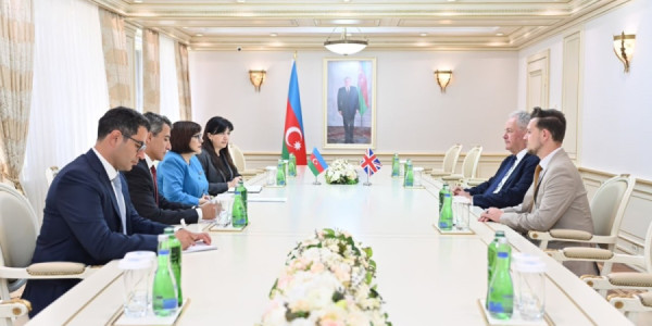 Milli Məclisin sədri Britaniya-Azərbaycan parlamentlərarası dostluq qrupunun rəhbəri ilə görüşüb