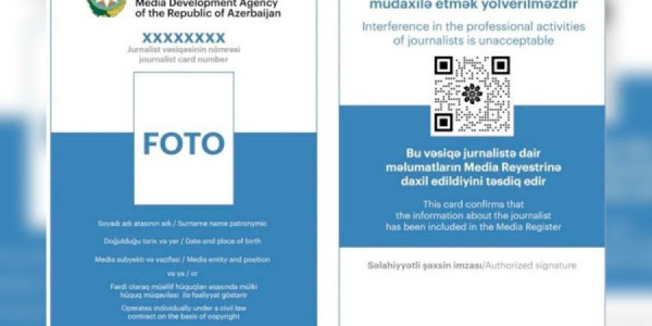 Jurnalist vəsiqəsinin verilməsinə və dəyişdirilməsinə görə ödəniş ləğv edilir