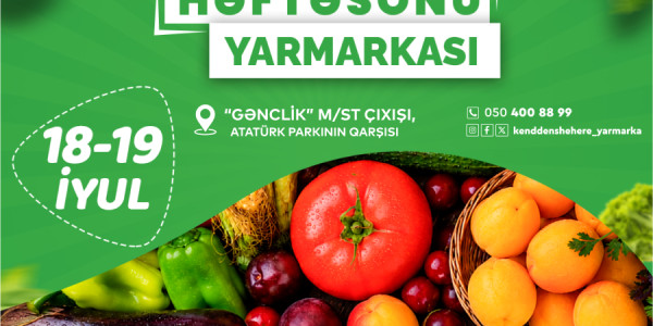 Bakıda növbəti “Kənddən Şəhərə” həftəsonu yarmarkası təşkil olunacaq