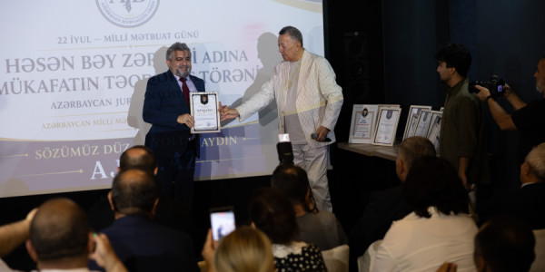 Mübariz Yunus Həsən bəy Zərdabi adına Mükafata layiq görülüb