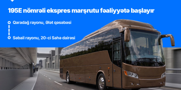 Ələt–20-ci Sahə istiqamətində 195E nömrəli yeni ekspres marşrut istifadəyə verilir