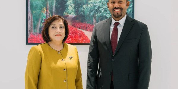Efiopiyanın Baş naziri Sahibə Qafarova ilə ikitərəfli əlaqələrin möhkəmləndirilməsini müzakirə edib