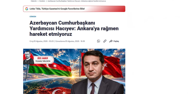 Hikmət Hacıyevin fikirləri "Türkiye Gazetesi"ndə təhrif olunmuş şəkildə təqdim edilib