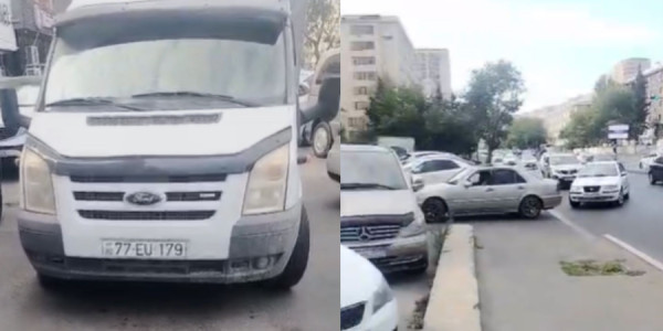 Bakıda avtomobilini yolda saxlayıb