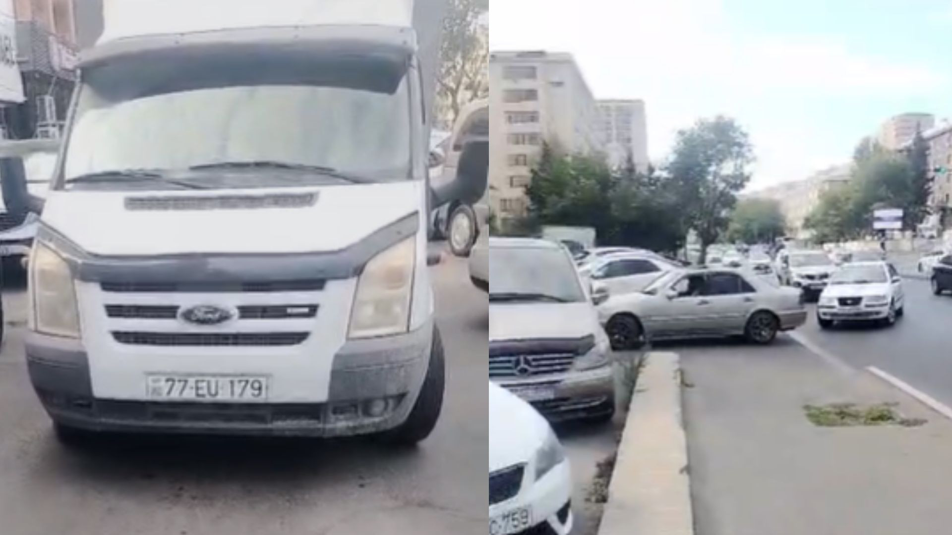 Bakıda avtomobilini yolda saxlayıb