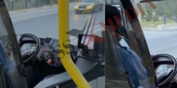 Bakıda avtobus sürücüsündən sərnişinləri