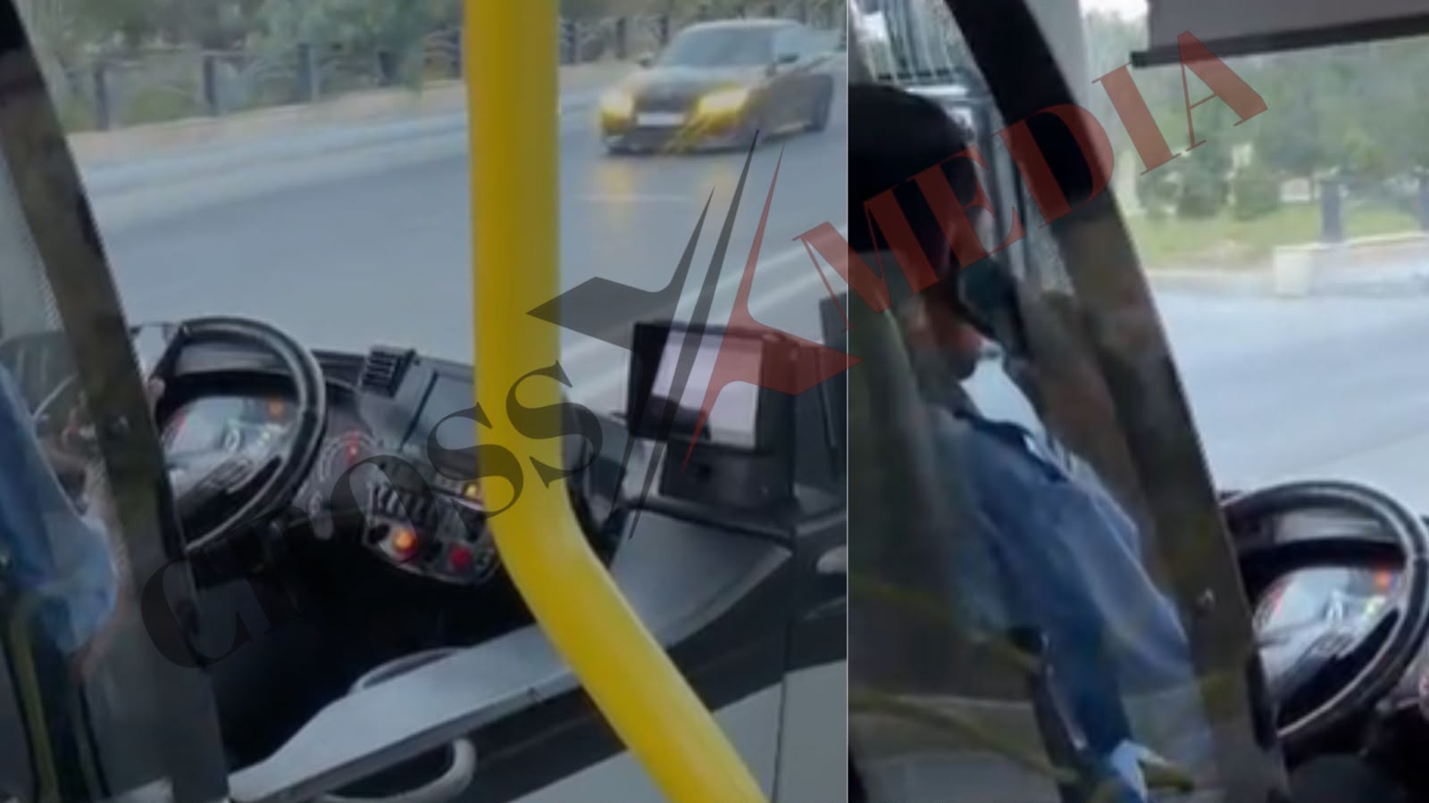 Bakıda avtobus sürücüsündən sərnişinləri