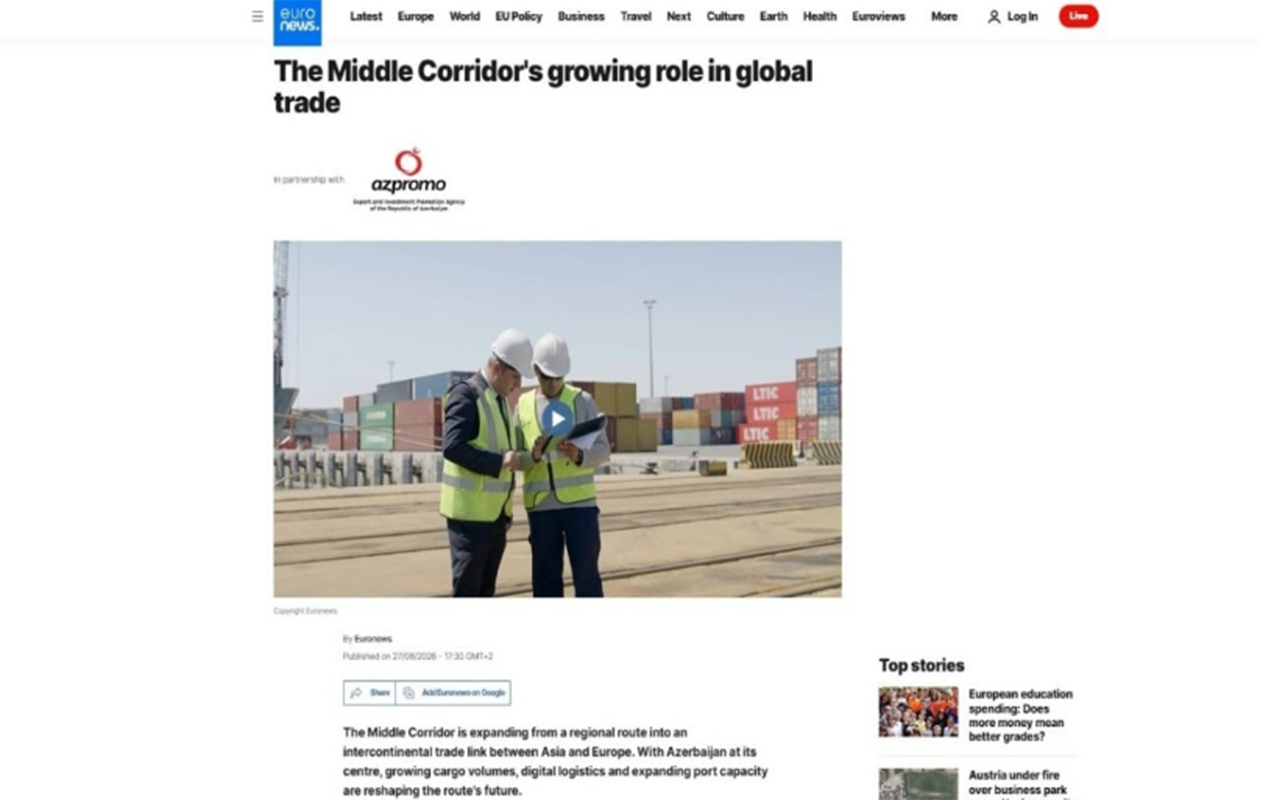 Azərbaycan Orta Dəhlizdə logistika qovşağı kimi mövqeyini gücləndirir