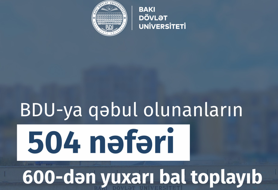 BDU-ya qəbul olunanların 504 nəfəri 600-dən yuxarı bal toplayıb