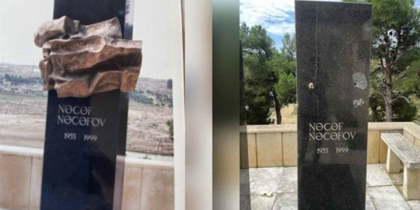 Mərhum jurnalistin məzarındakı barelyefi oğurlayan şəxs tutulub