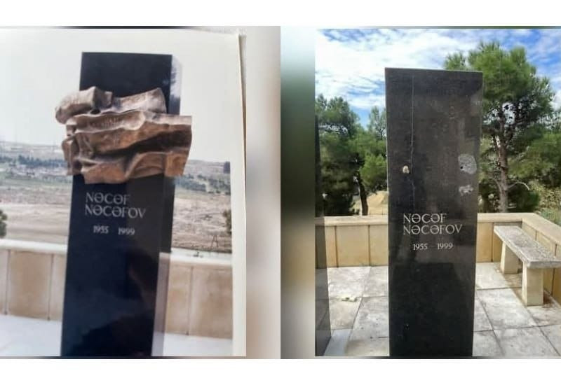 Mərhum jurnalistin məzarındakı barelyef oğurlandı