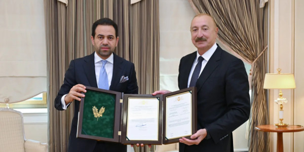 İlham Əliyevə "Zayed İnsan Qardaşlığı Mükafatı"nın sertifikatı təqdim olunub
