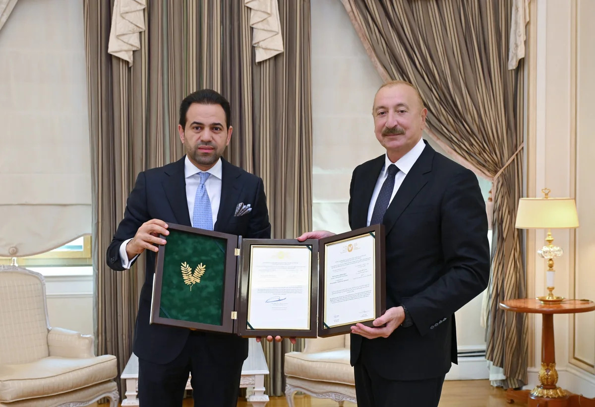İlham Əliyevə "Zayed İnsan Qardaşlığı Mükafatı"nın sertifikatı təqdim olunub