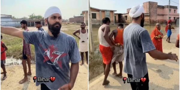 Bihar daşqınında yardım izdihamı