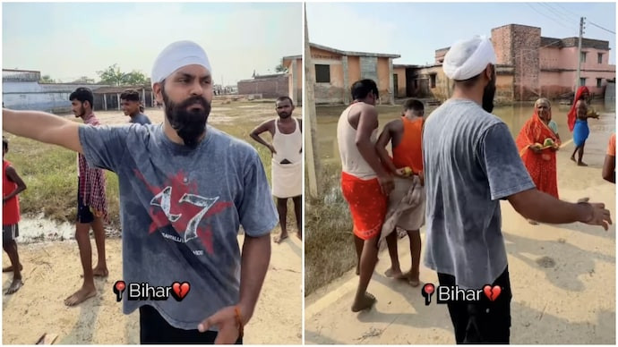Bihar daşqınında yardım izdihamı