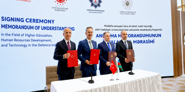 Azərbaycan və Türkiyə arasında müdafiə sənayesi üzrə əməkdaşlıq memorandumu imzalanıb