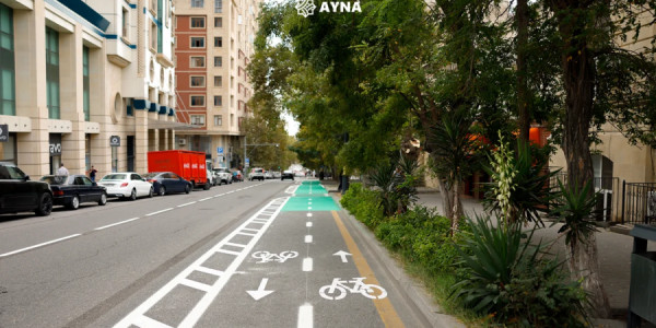 Bakıda bu prospektdə mikromobillik zolağı təşkil olunub