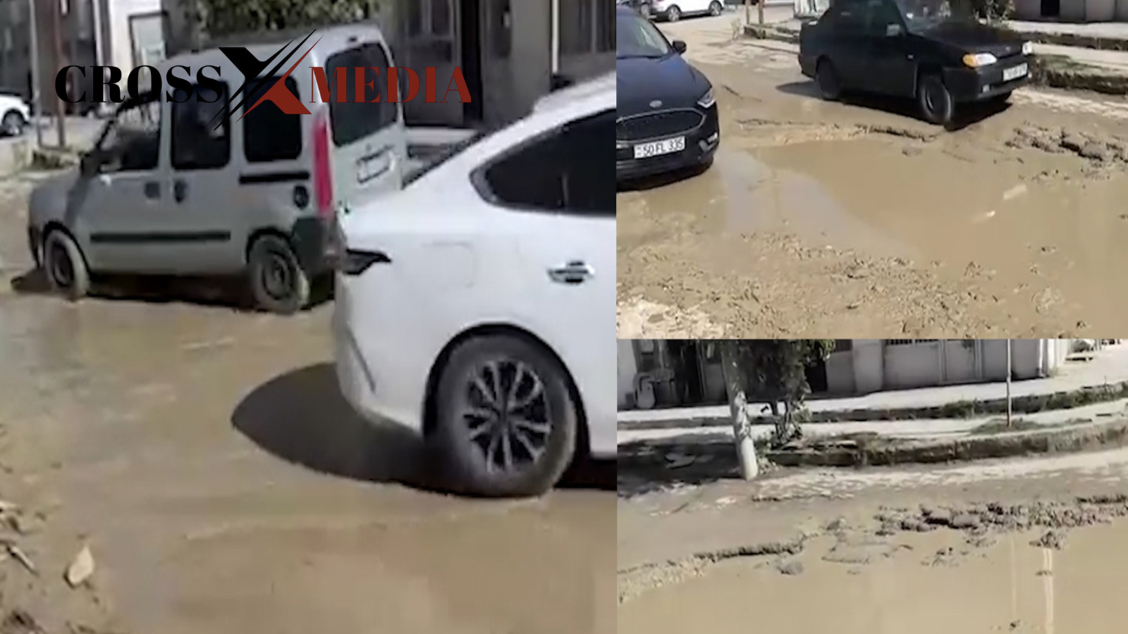 Palçıq, çuxur və çətin hərəkət - Şərq Bazarının arxasındakı