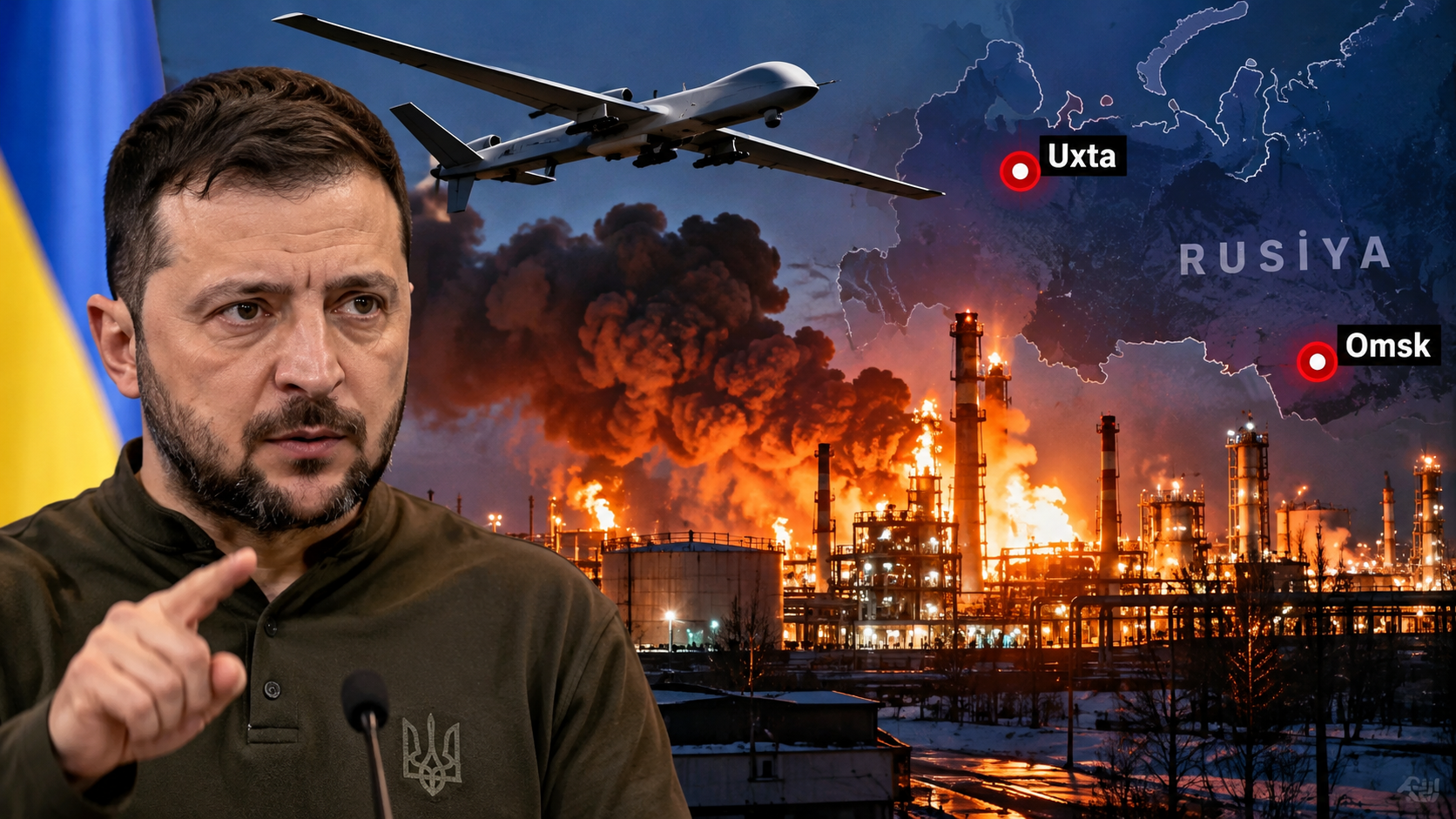Zelenski: Rusiyanın iki böyük neft emalı zavoduna zərbə endirdik