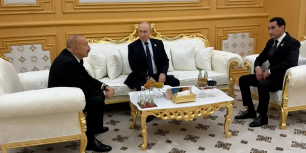 MDB dövlət başçıları görüşü çərçivəsində İlham Əliyevin Vladimir Putin və Sərdar Berdiməhəmmədovla görüşü olub