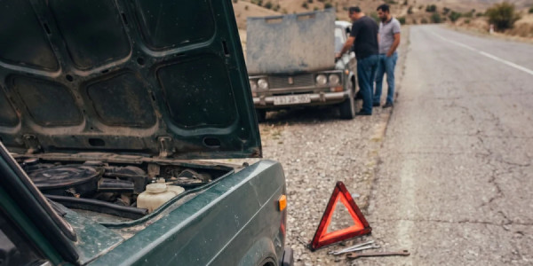 Bakıda maşını xarab olan sürücü