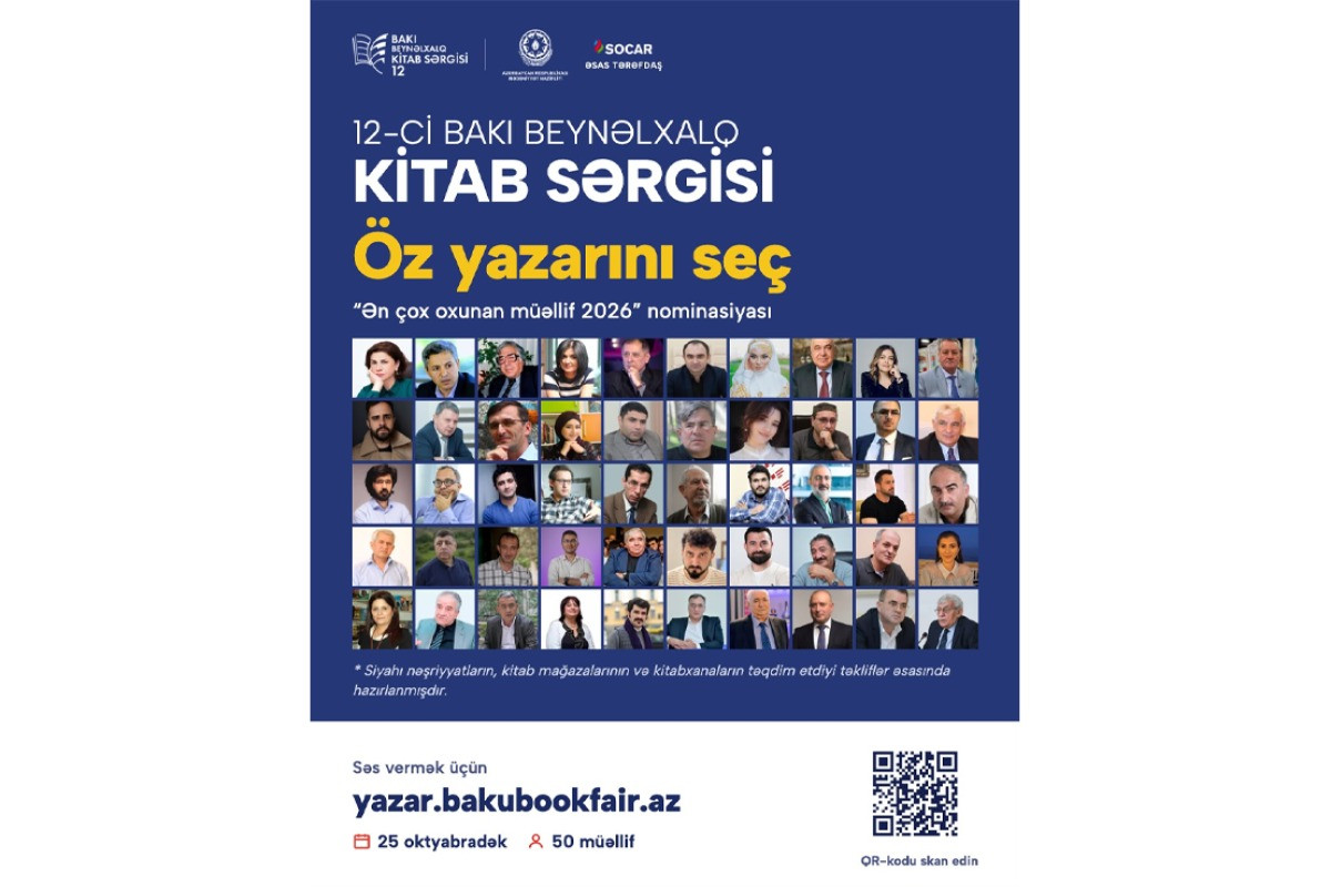 “Ən çox oxunan müəllif 2026” nominasiyası üzrə onlayn səsvermə başlayıb