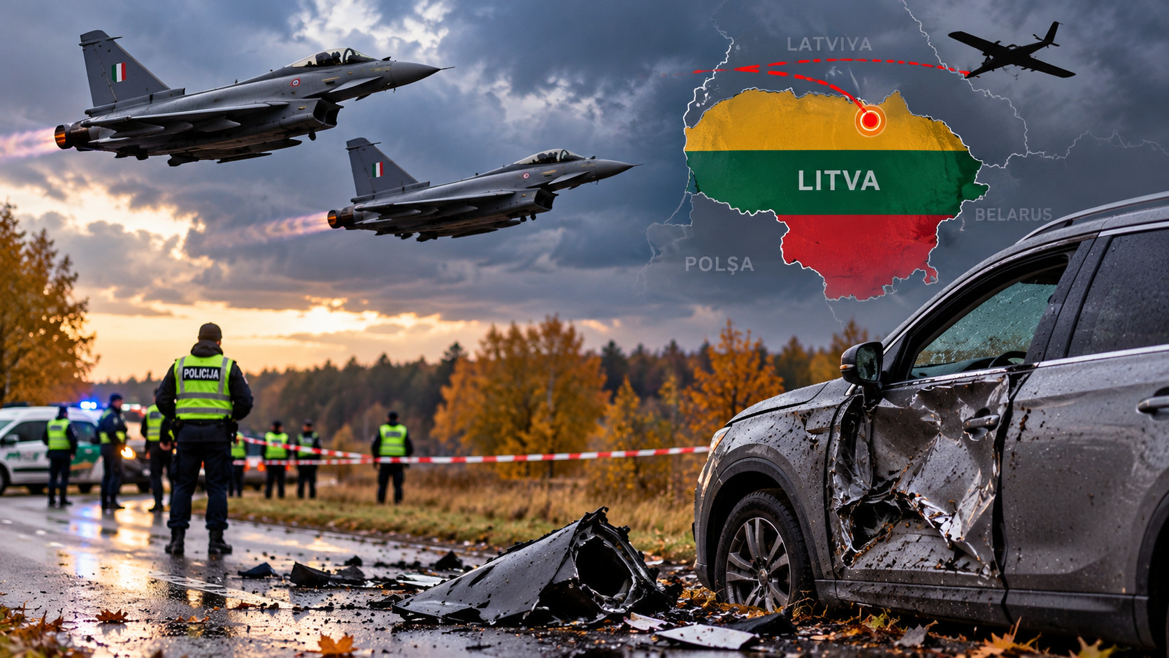 Litvada dron partlayışı: NATO qırıcıları havaya qaldırıldı