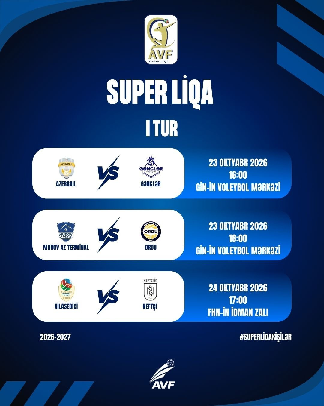 Azərbaycanda voleybol üzrə Super Liqanın yeni mövsümü başlayır