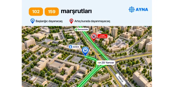 Bakıda 4 avtobus marşrutunun dayanacağı dəyişdirilir-
