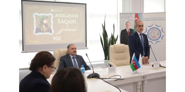 MEK-də Xaqani Şirvaninin yaradıcılığında elm, mütaliə və kitab mədəniyyətinə həsr olunmuş seminar keçirilib